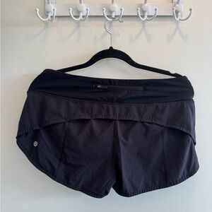 Lululemon black running shorts, size 8